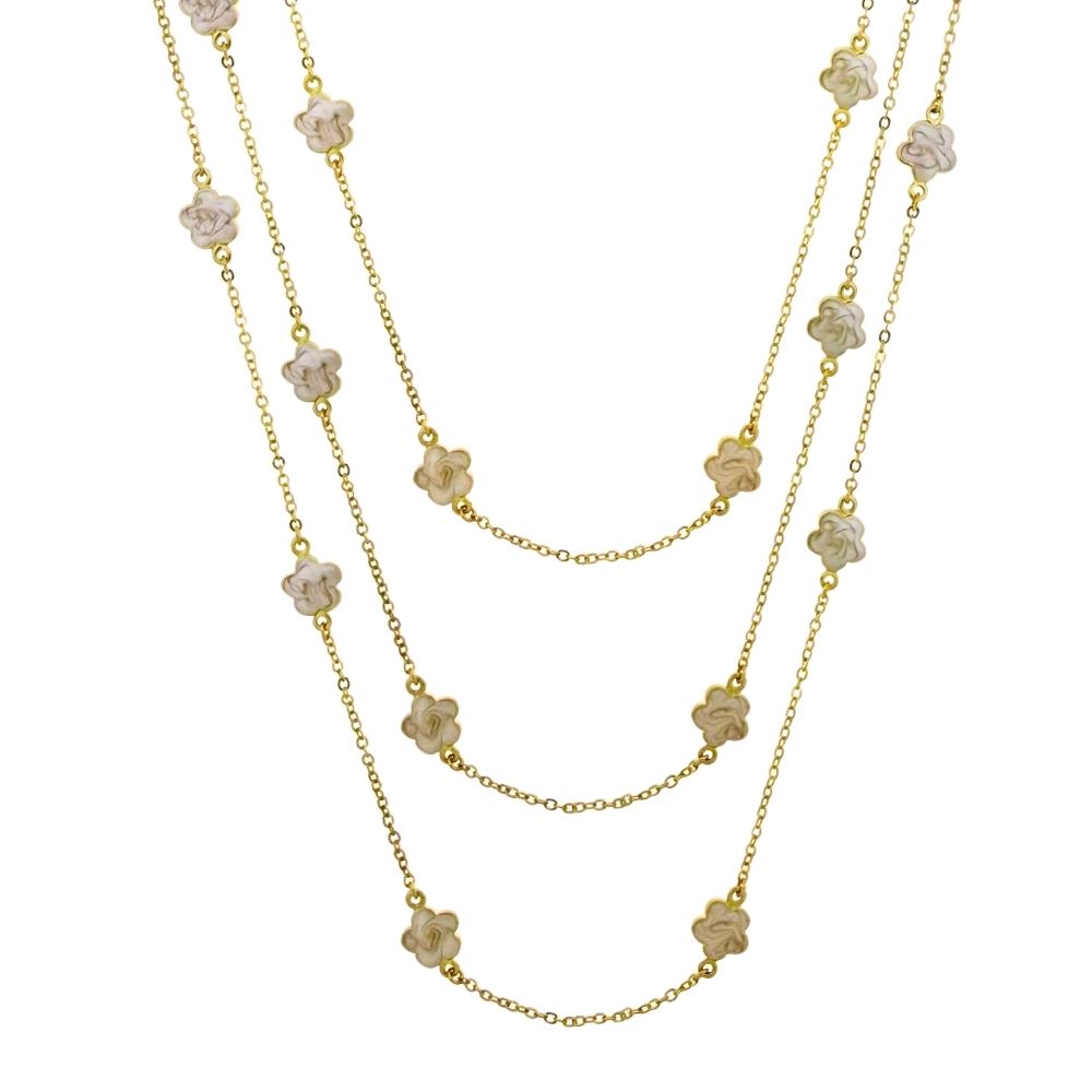 Daisy Love Necklace layered beaded flower chain set with goldtone daisies by Lauren G Adams on Tampa Home & Garden Store