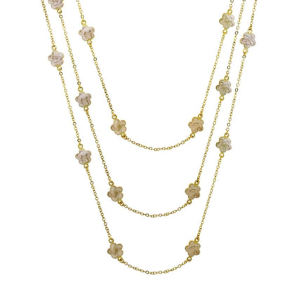 Daisy Love Necklace layered beaded flower chain set with goldtone daisies by Lauren G Adams on Tampa Home & Garden Store