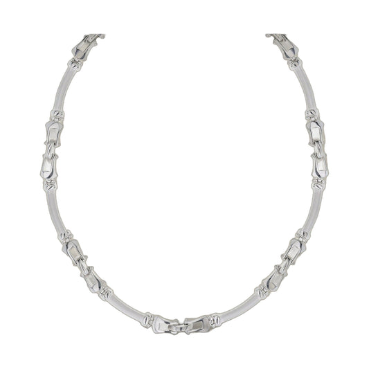 Bridal Floral Necklace by Lauren G Adams, silver-tone segmented chain on Tampa Home & Garden Store