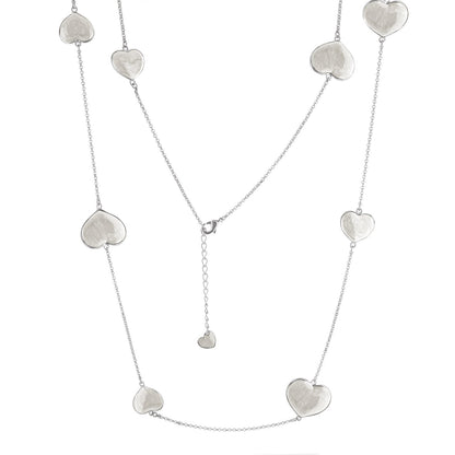 Lots of Love Necklace, silver-toned chain with hammered heart charms, Lauren G Adams Necklaces on Tampa Home & Garden Store
