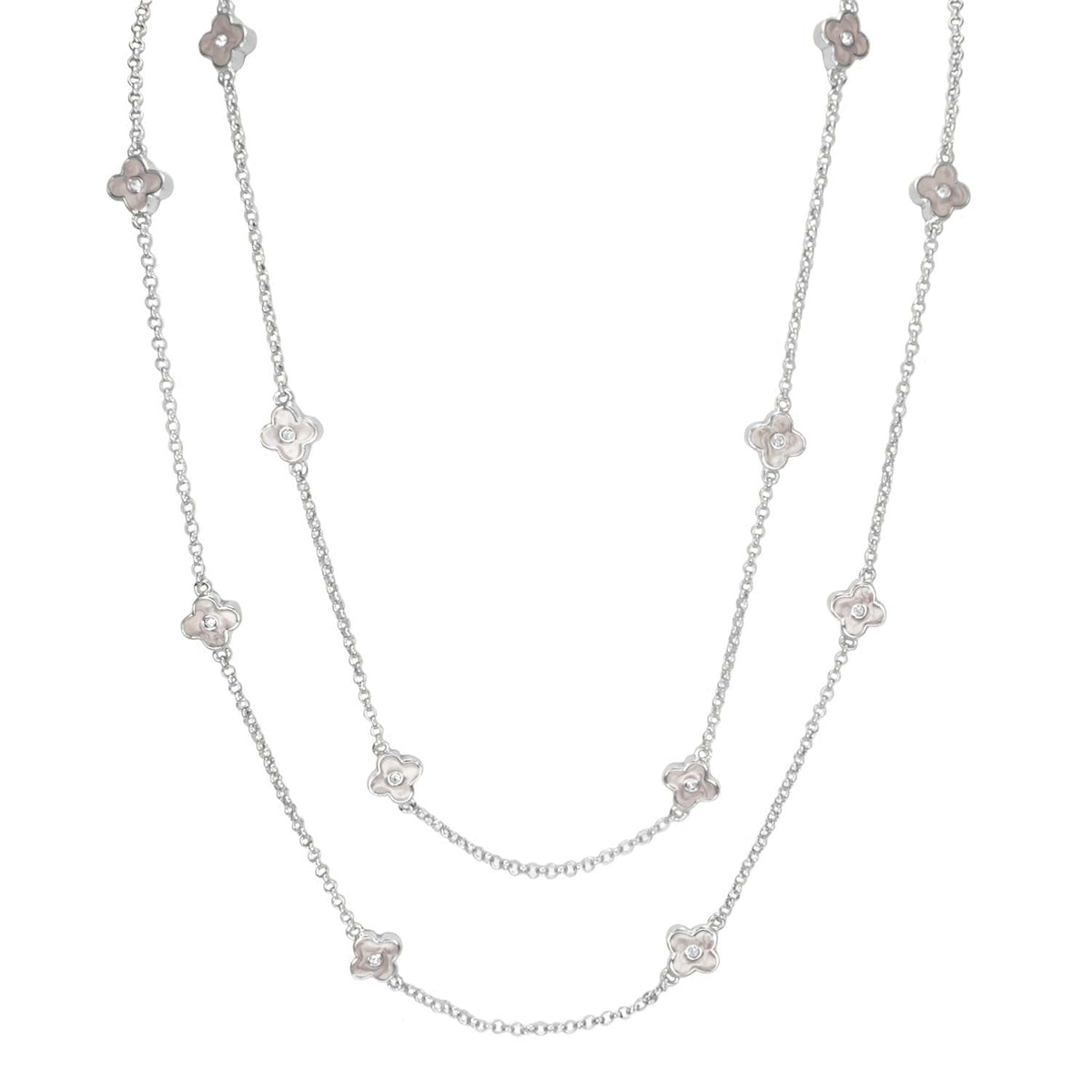 Daisy Love Necklace 48-Inch Flower, silver-tone chain with flower charms Lauren G Adams on Tampa Home & Garden Store