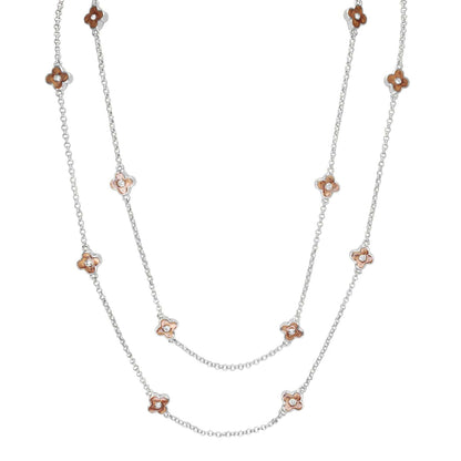 Daisy Love Necklace by Lauren G Adams — silver chain, orange flower charms and crystal centers on Tampa Home & Garden Store