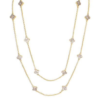 Daisy Love Necklace 48-inch gold chain with framed flower charms by Lauren G Adams on Tampa Home & Garden Store