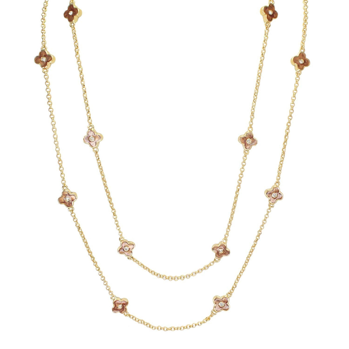 Daisy Love Necklace 48-Inch framed flower gold-tone chain by Lauren G Adams on Tampa Home & Garden Store