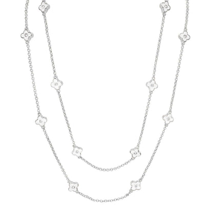 Daisy Love Necklace — 48-Inch Flower by Lauren G Adams, silver-tone chain with flower charms on Tampa Home & Garden Store