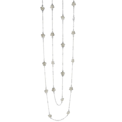 Lauren G Adams Daisy Love Necklace 48-inch beaded flower, silver-tone, multi-strand necklace on Tampa Home & Garden Store