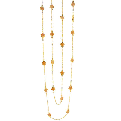 Daisy Love Necklace by Lauren G Adams — 48-inch gold beaded flower chain with daisy charms on Tampa Home & Garden Store
