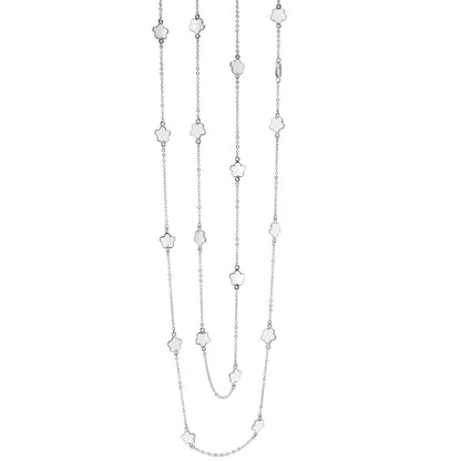 Daisy Love Necklace 48-Inch Beaded Flower multi-strand necklace with clover flower charms on Tampa Home & Garden Store