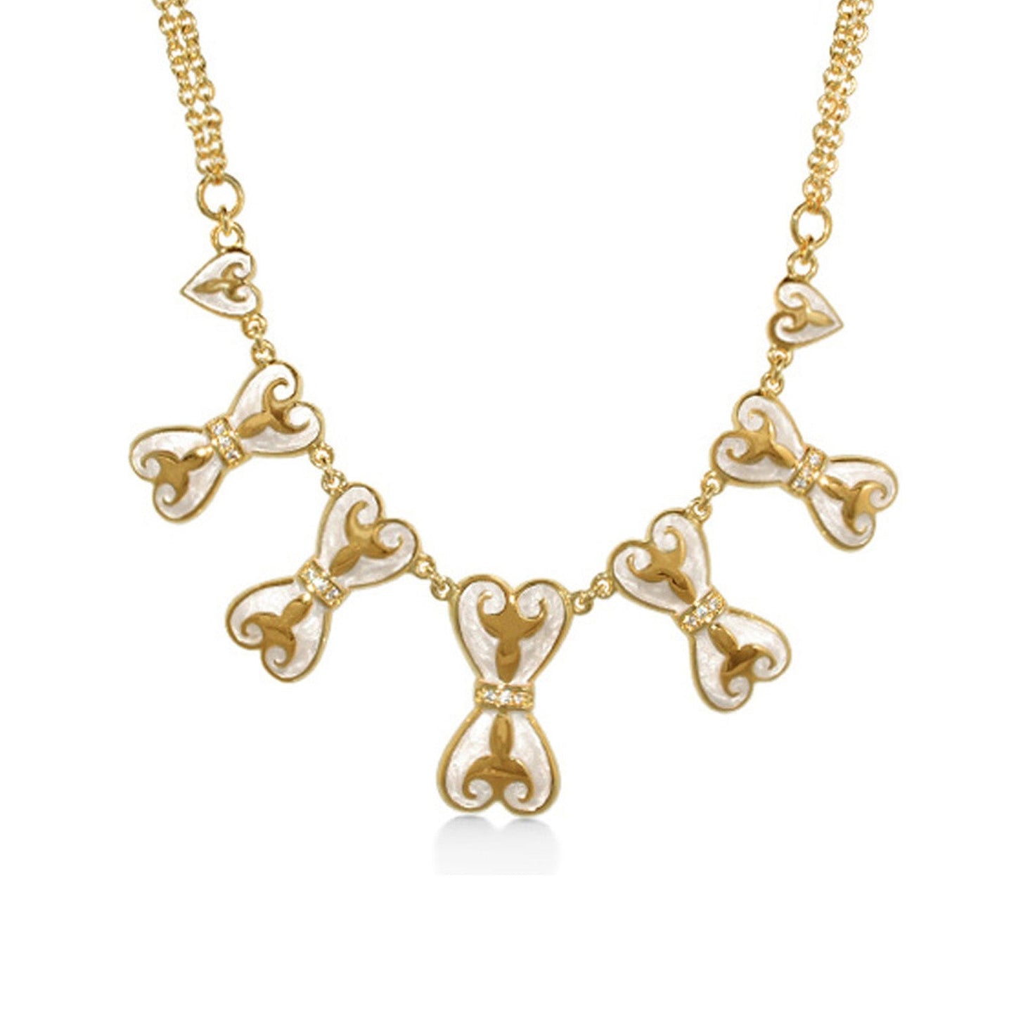 Bows and Hearts Necklace gold-tone bow pendants by Lauren G Adams on Tampa Home & Garden Store