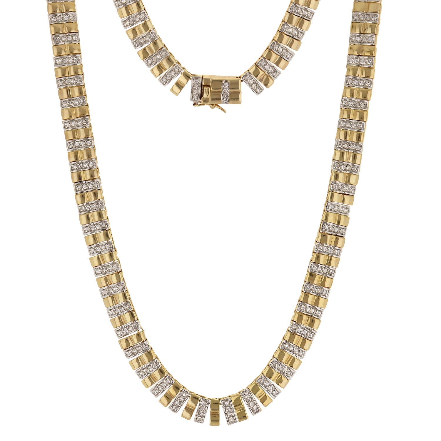 Lauren G Adams Necklace, gold-tone short necklace with diamond pave links on Tampa Home & Garden Store