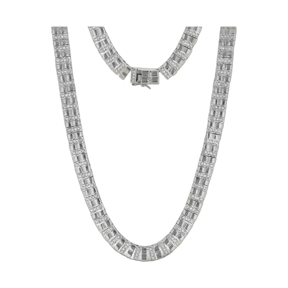 Lauren G Adams short necklace in silver tone with crystal links on Tampa Home & Garden Store