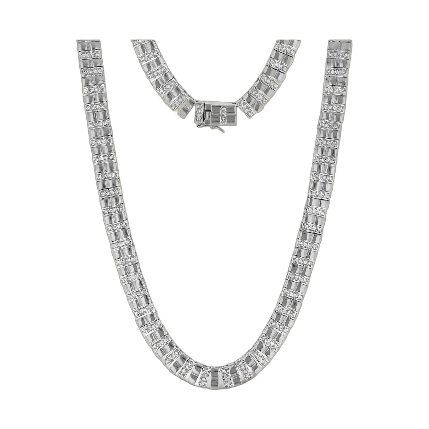 Lauren G Adams short necklace in silver with crystal pave links on Tampa Home & Garden Store