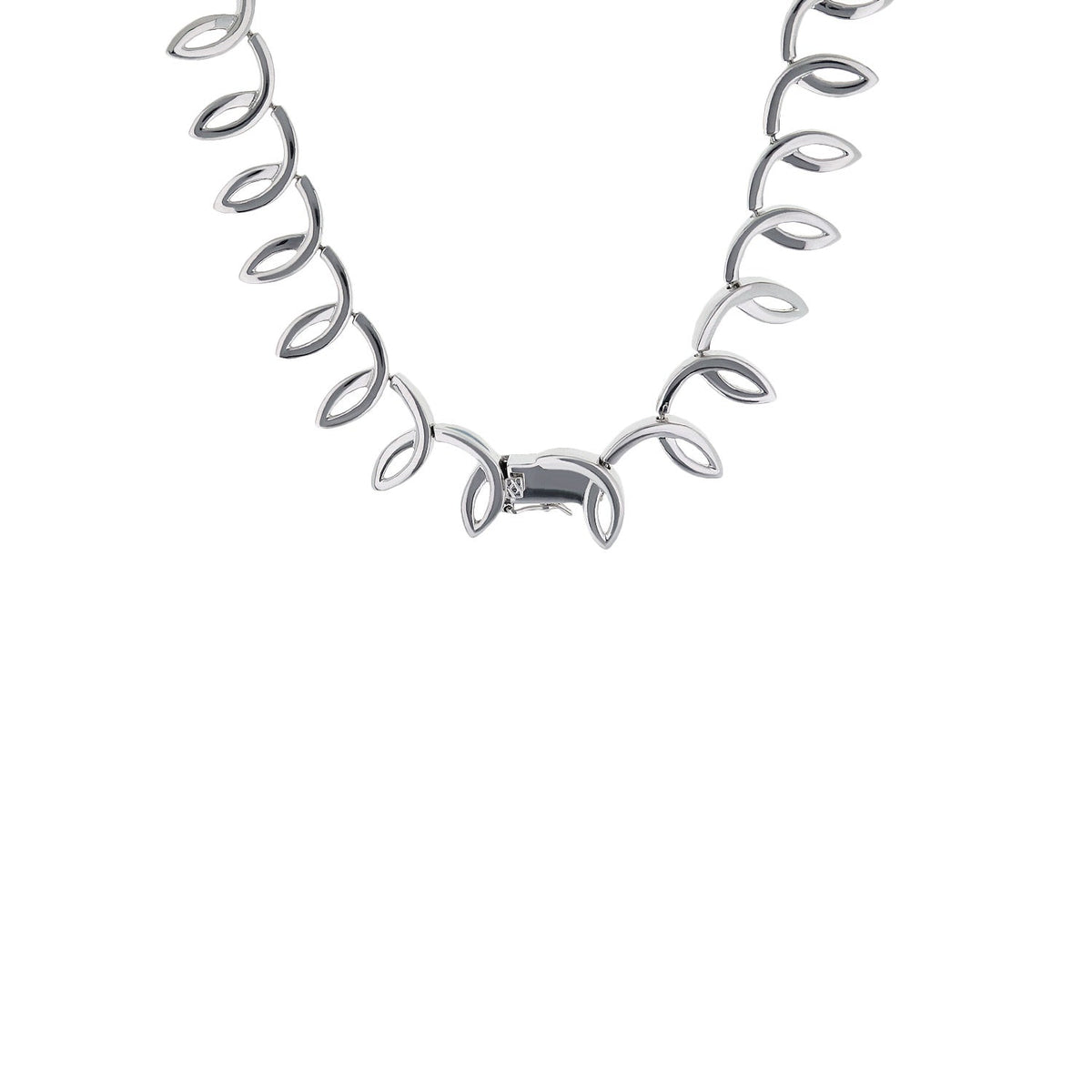 Bridal Necklace with silver-tone leaf-link chain and secure clasp on Tampa Home & Garden Store