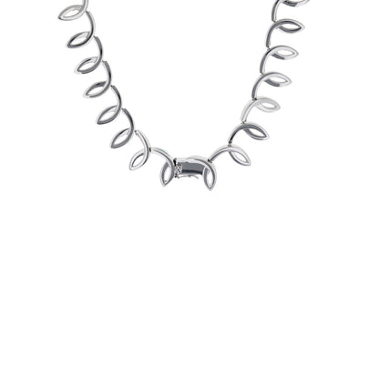Bridal Necklace with silver-tone leaf-link chain and secure clasp on Tampa Home & Garden Store