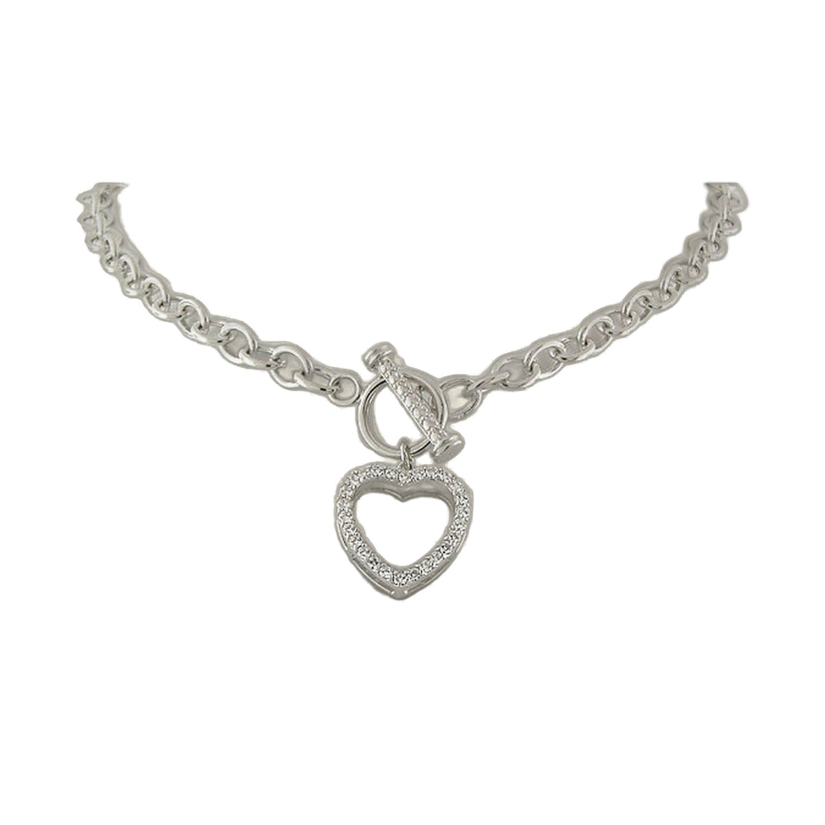 Sterling silver necklace by Lauren G Adams with heart pendant and curb chain on Tampa Home & Garden Store