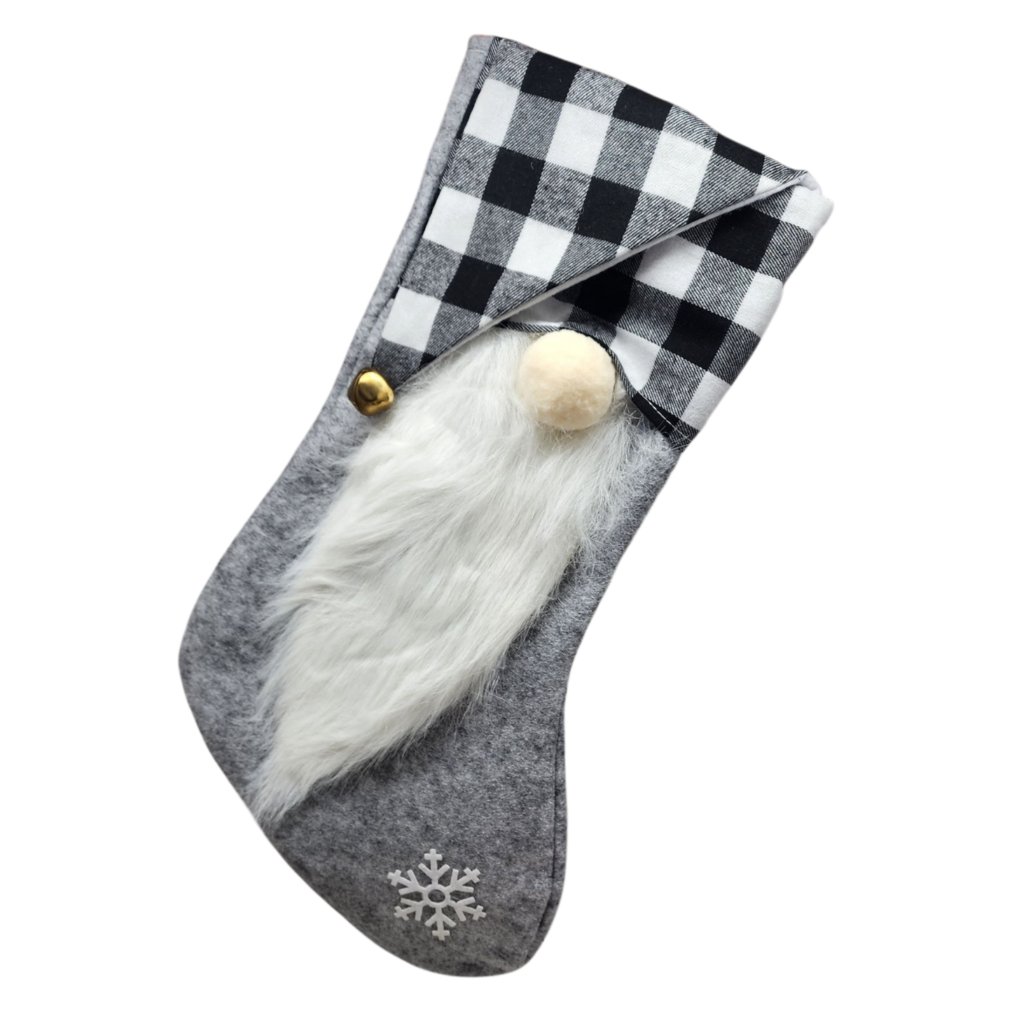 White Buffalo Plaid Gnome Stocking