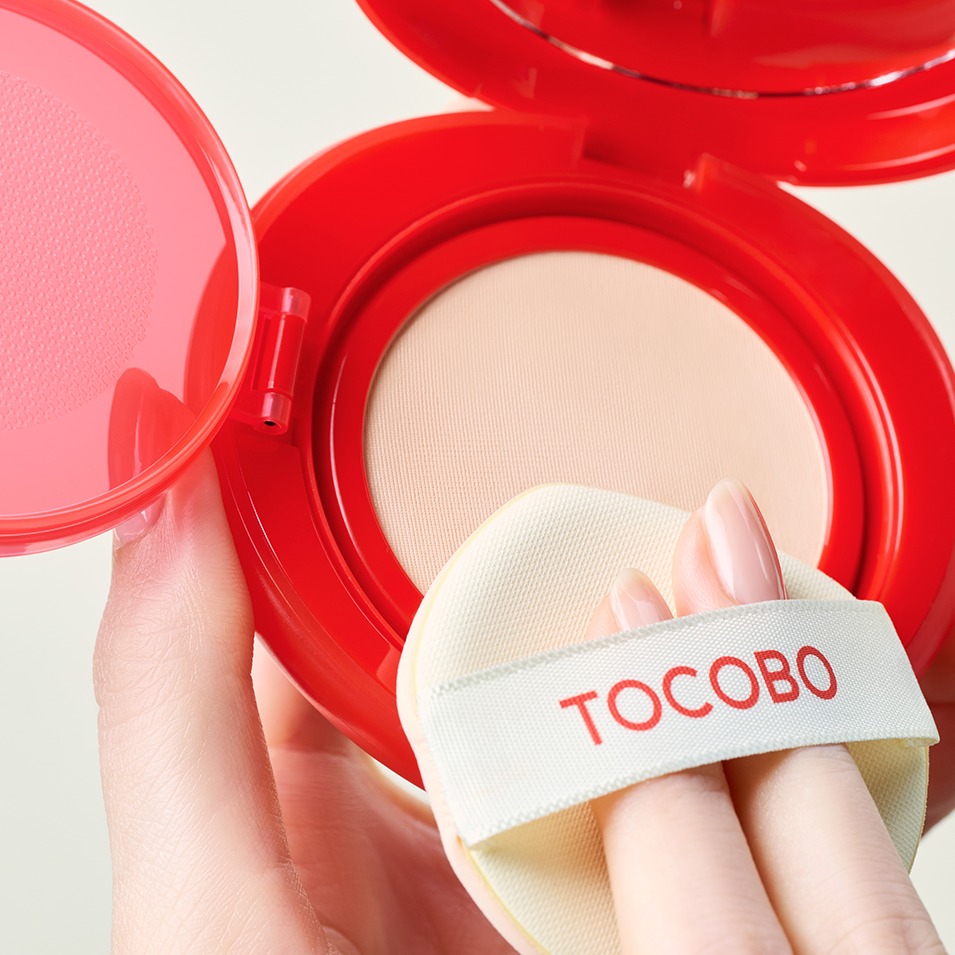 TOCOBO Apple Dewy Fit Cushion foundation compact in red case with beige puff on Tampa Home & Garden Store