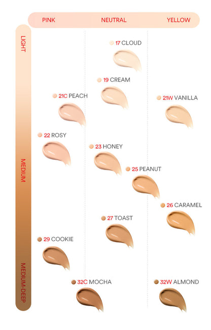 TOCOBO Apple Dewy Fit Cushion makeup cushion by Seoulia with 11 shade swatches light-to-deep on Tampa Home & Garden Store