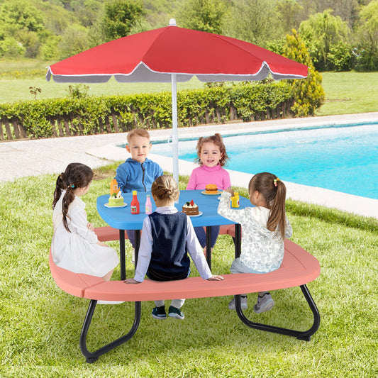 Toddler Outdoor Activity Table with Adjustable and Collapsible Umbrella - Tampa Home & Garden Store