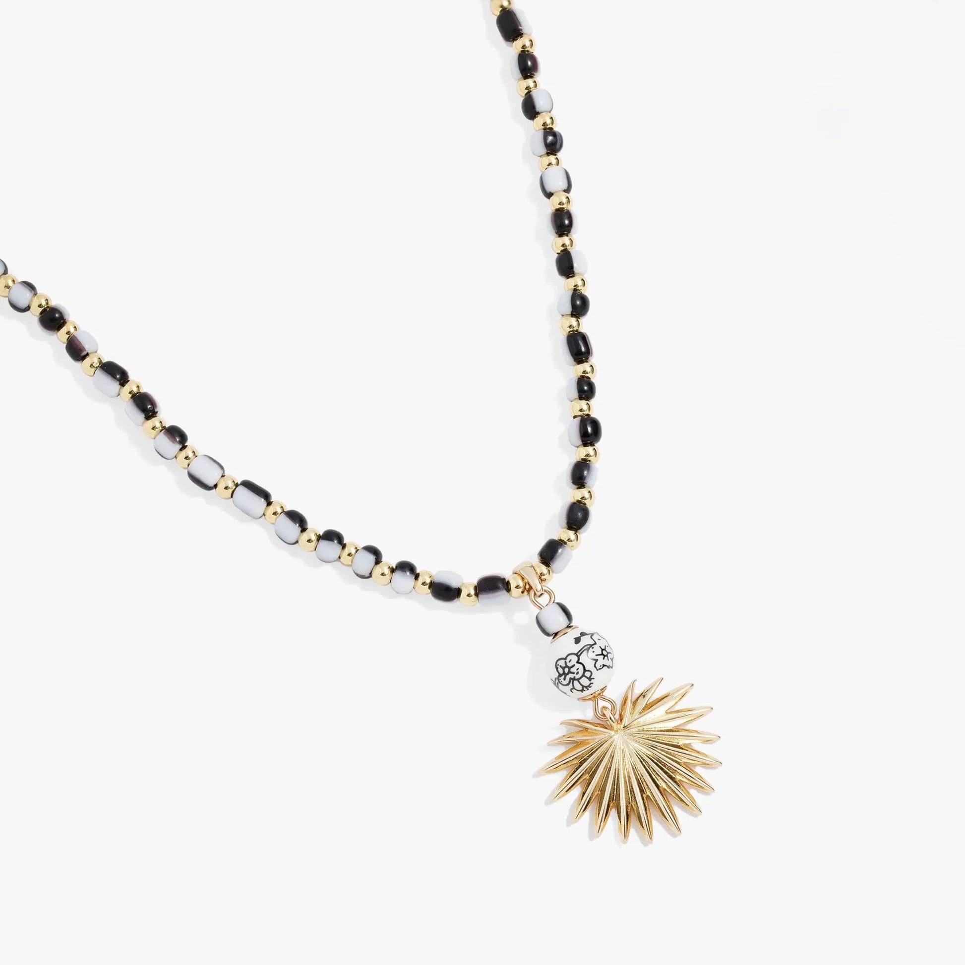 Toile Palm Pendant Necklace by ALEX AND ANI with navy light blue beads and gold accents on Tampa Home & Garden Store
