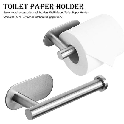 Toilet Paper Holder stainless steel wall mount with cylindrical rod and disc backplate 2pc on Tampa Home & Garden Store