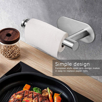 Stevvex stainless steel wall-mounted toilet paper holder with adhesive mount on Tampa Home & Garden Store