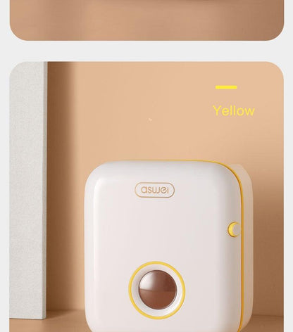 Toilet paper holder white with yellow trim, wall-mount compact dispenser with round window on Tampa Home & Garden Store