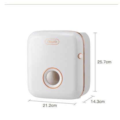 Stevvex white wall-mount toilet paper holder with waterproof tissue dispenser, rose-gold trim on Tampa Home & Garden Store