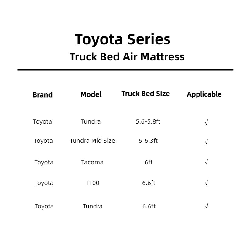 Truck bed air mattress by Dikasun Outdoor Toyota Series for Toyota trucks on Tampa Home & Garden Store