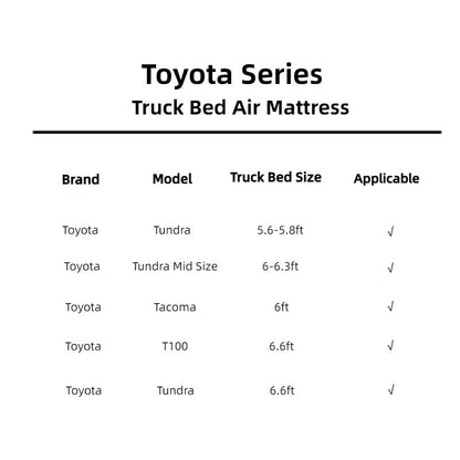 Truck bed air mattress by Dikasun Outdoor Toyota Series for Toyota trucks on Tampa Home & Garden Store