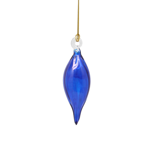 Blown Glass Teardrop Ornament - Cobalt - High Bulge - Tampa Home & Garden Store
