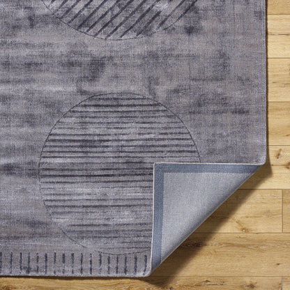 Timna Area Rug gray textured weave with curved arc pattern Boutique Rugs on Tampa Home & Garden Store
