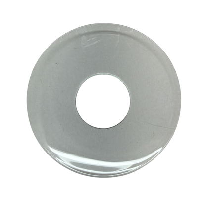 Clear glass taper candle bobeche, round disc with central hollow for candle stem on Tampa Home & Garden Store