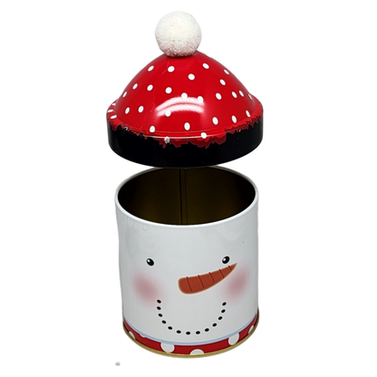 Gift Tin with Pom Pom Hat - Snowman
