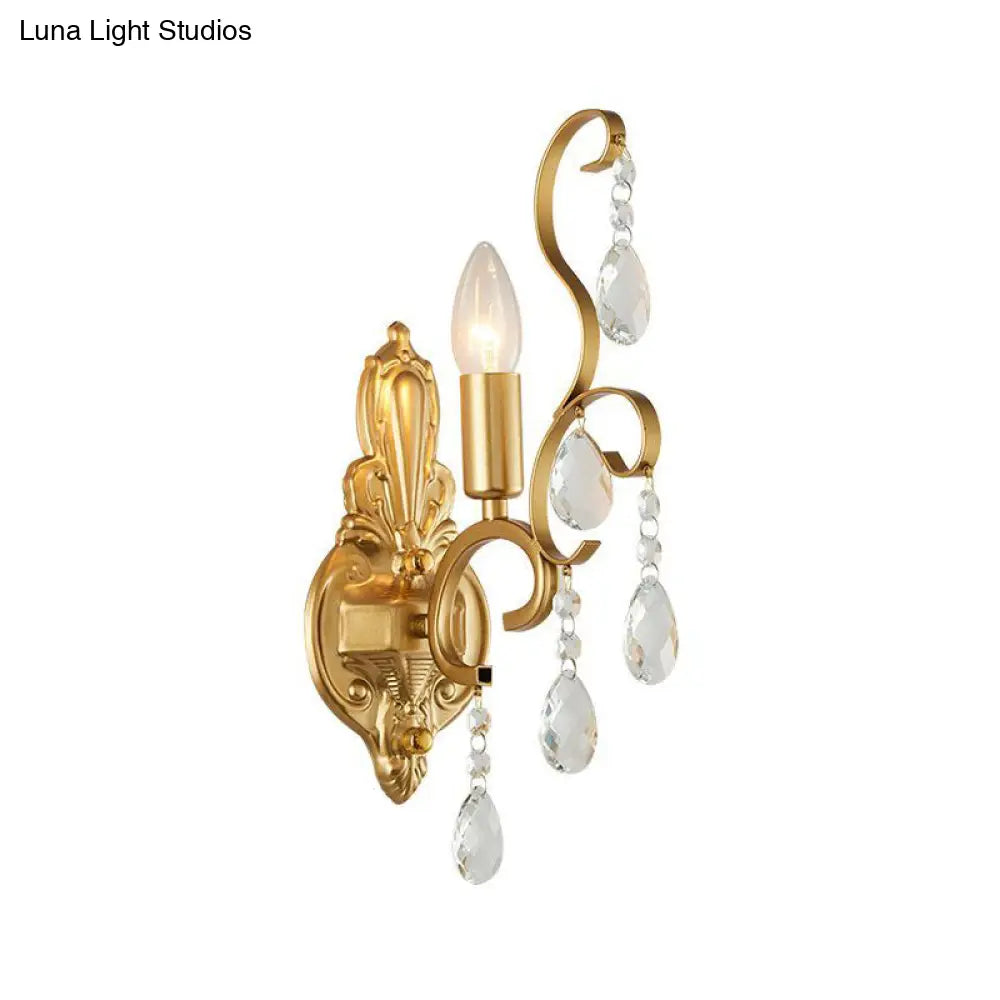 Lámpara de Pared Tradicional de Metal para Velas con Acento de Cristal – Lámpara de Pared de 1/2 Luces para Sala de Estar