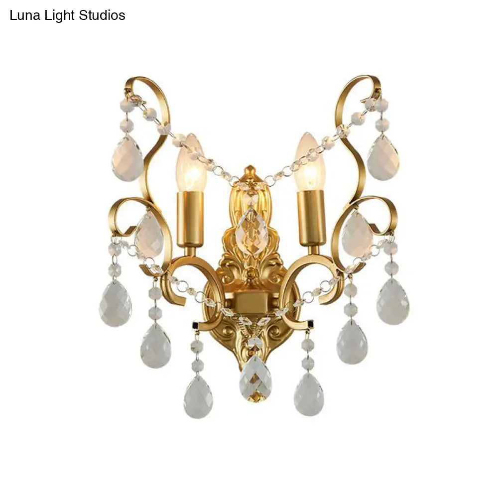 Lámpara de Pared Tradicional de Metal para Velas con Acento de Cristal – Lámpara de Pared de 1/2 Luces para Sala de Estar