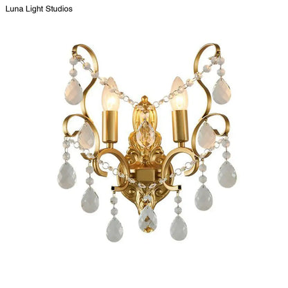 Lámpara de Pared Tradicional de Metal para Velas con Acento de Cristal – Lámpara de Pared de 1/2 Luces para Sala de Estar