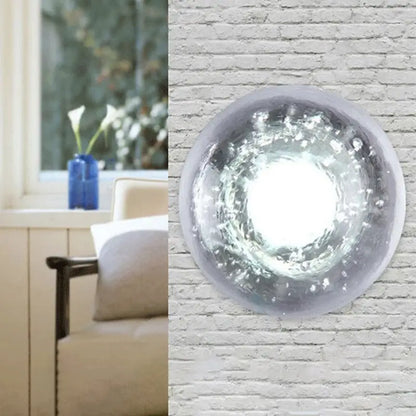 Traditional Clear Crystal Bubble Sconce Wall Lamp - Single Bulb Light Fixture