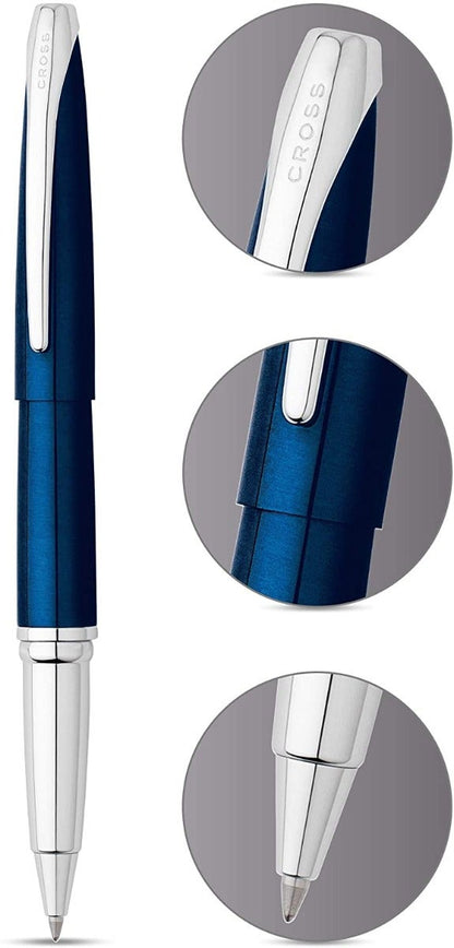 ATX Translucent Blue Lacquer Rollerball Pen by A.T. Cross with silver clip on Tampa Home & Garden Store