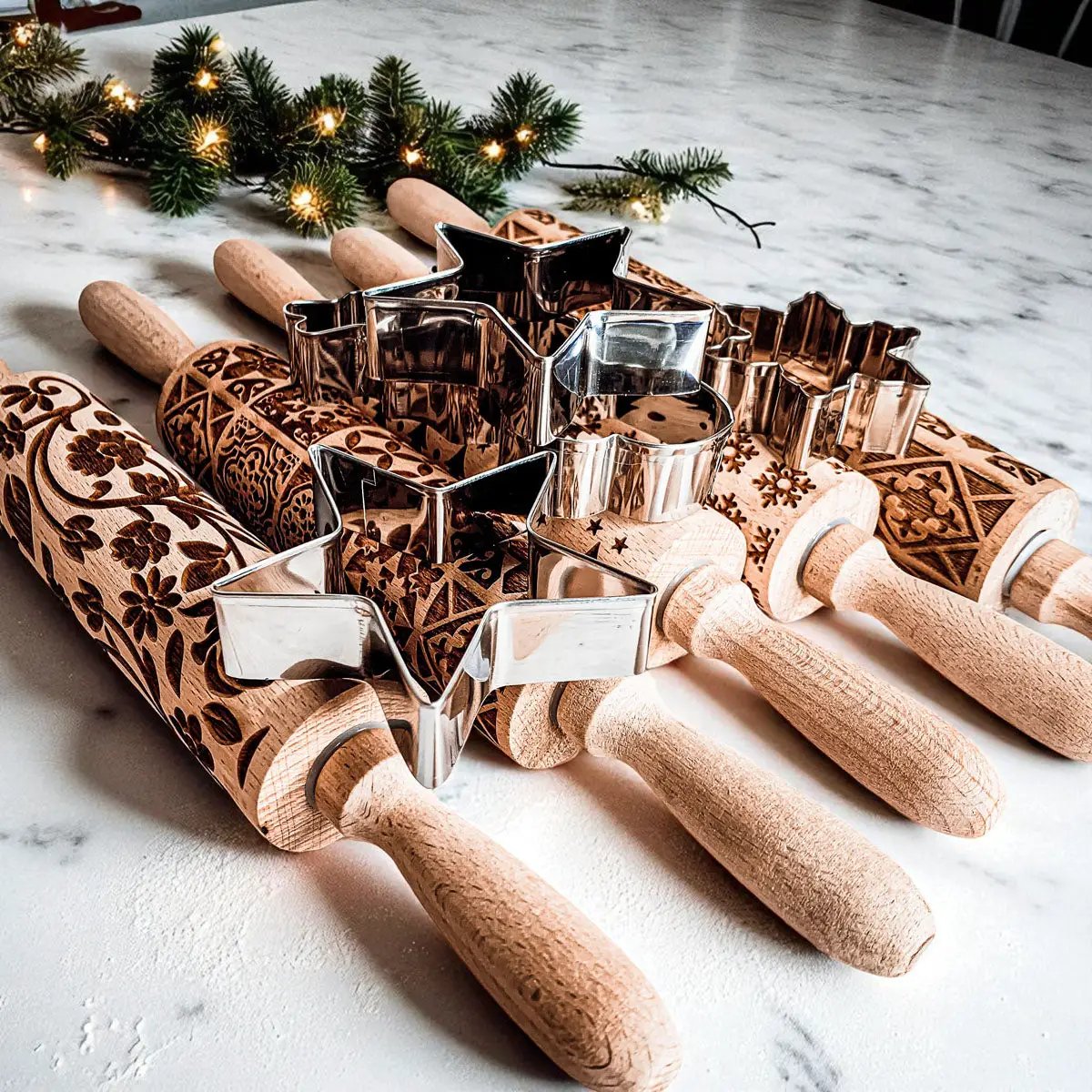 Christmas Rolling Pin Set In 10 Styles Varieties