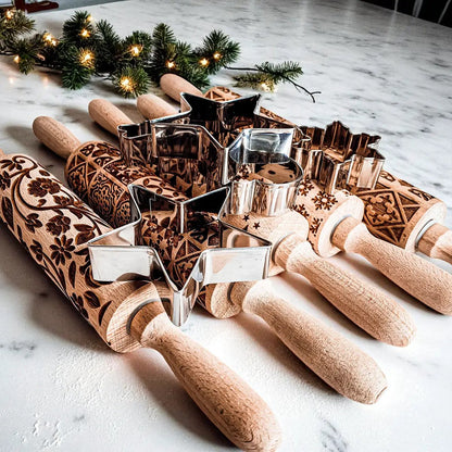 Christmas Rolling Pin Set In 10 Styles Varieties