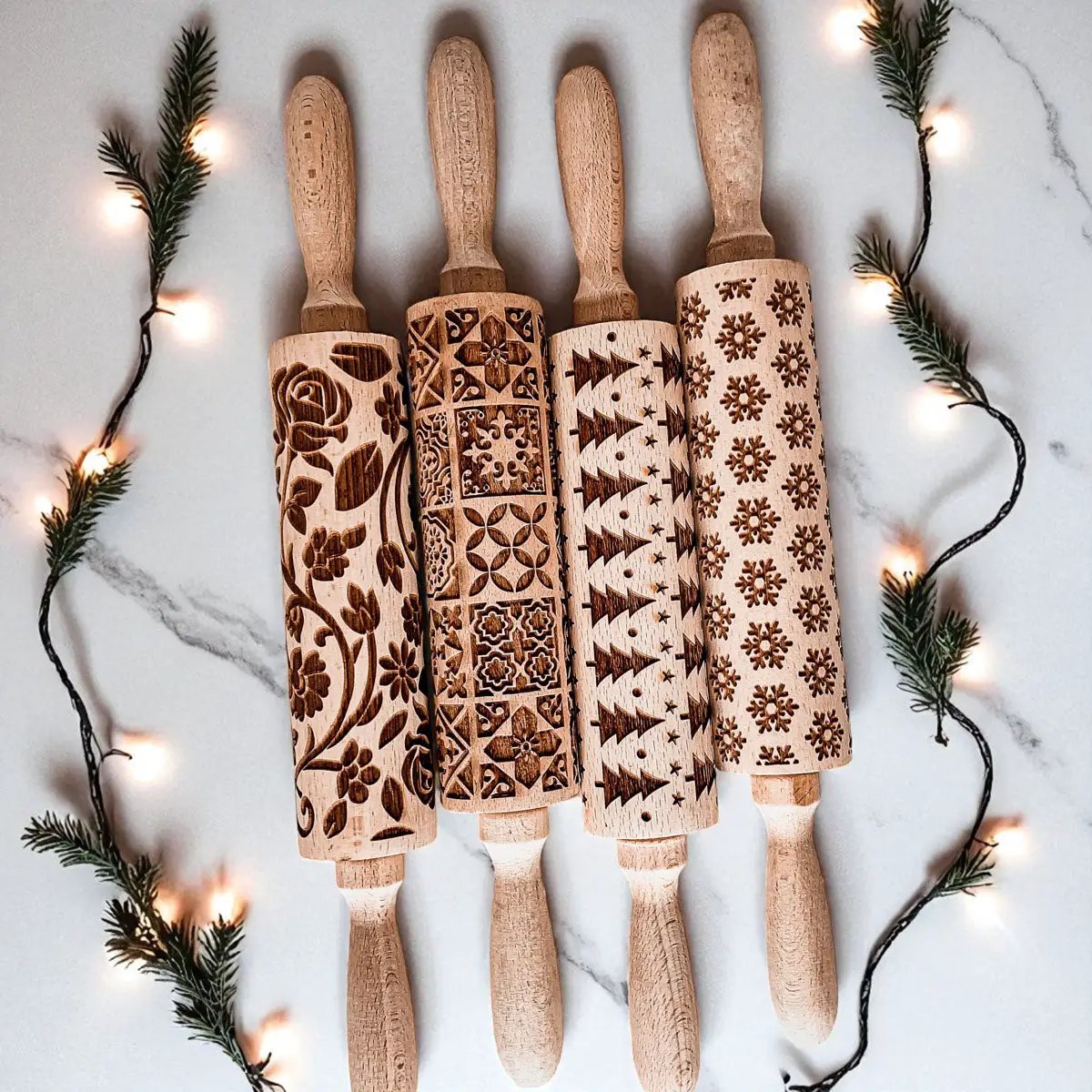 Christmas Rolling Pin Set In 10 Styles Varieties