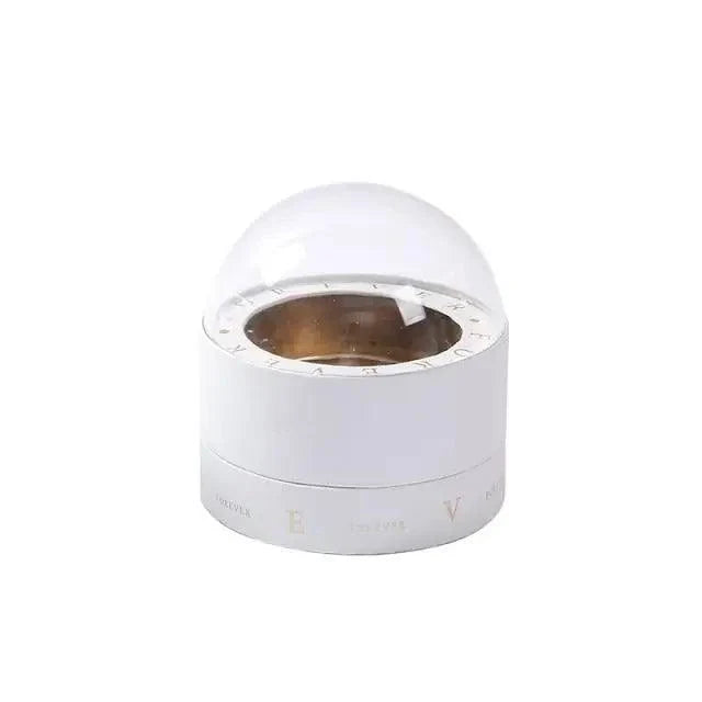 Chocolate gift box Stevvex with white cylindrical base and transparent dome lid on Tampa Home & Garden Store