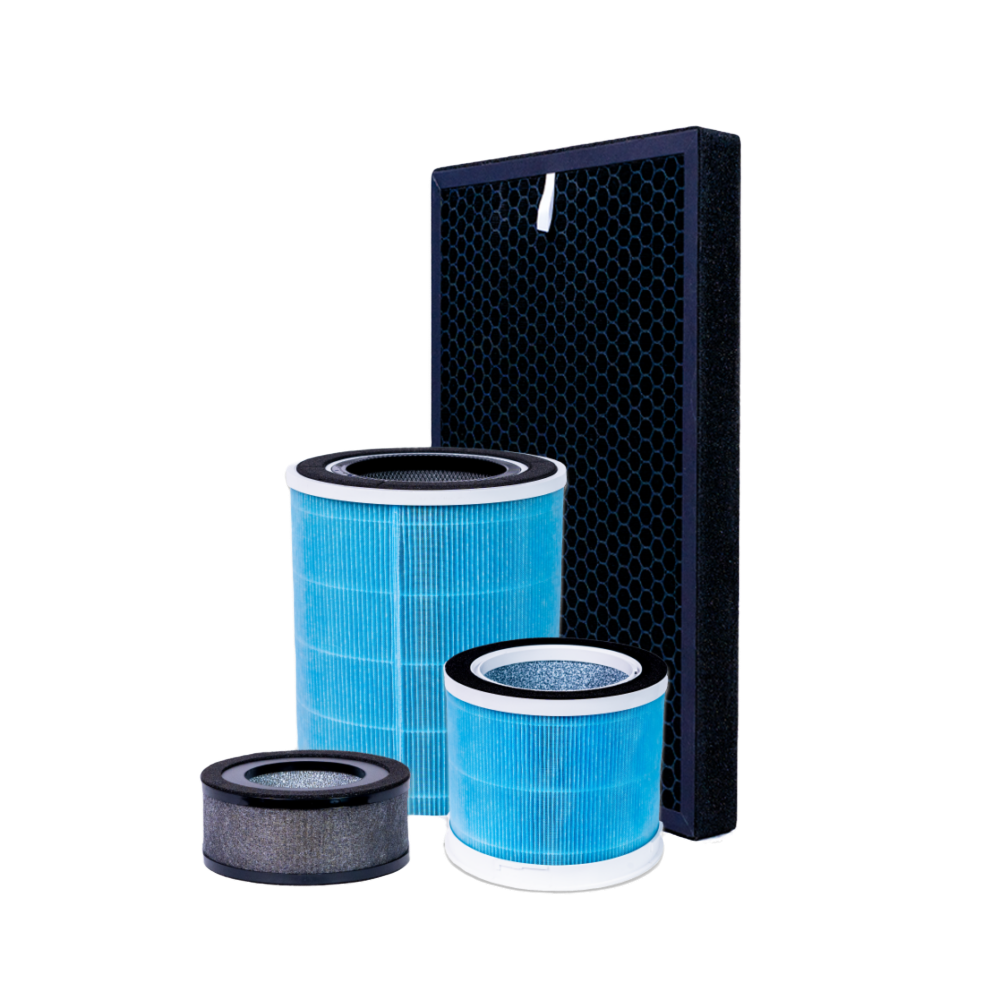 Air Sentry Replacement Filters set for Emerge Survival air purifiers; blue cylindrical filters on Tampa Home & Garden Store