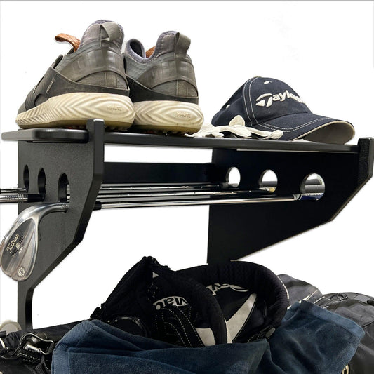 Single Golf Bag Wall Storage Rack and Top Shelf