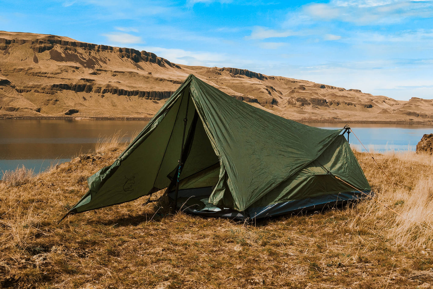 Trekker Tent 1V 1-Person Backpacking Tent River Country Gear olive green desert lake camp on Tampa Home & Garden Store