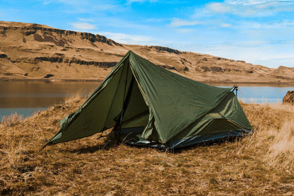 Trekker Tent 1V 1-Person Backpacking Tent River Country Gear olive green desert lake camp on Tampa Home & Garden Store
