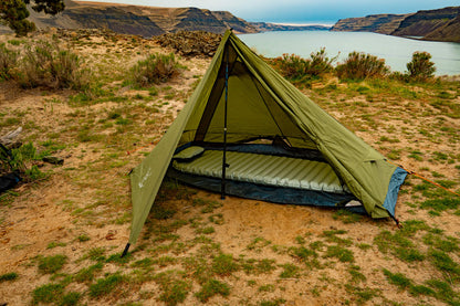 River Country Gear Trekker Tent 1 olive green 1-person backpacking tent with sleeping pad on Tampa Home & Garden Store