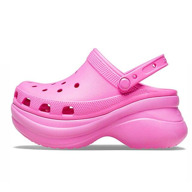 Stevvex pink platform garden sandals for women, lightweight slip-on clogs with back strap on Tampa Home & Garden Store