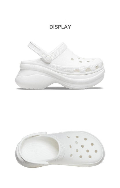 Stevvex white platform garden sandals with adjustable strap and perforated upper on Tampa Home & Garden Store